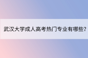 武漢大學(xué)成人高考熱門專業(yè)有哪些？