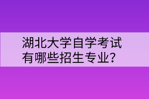 湖北大學(xué)自學(xué)考試有哪些招生專業(yè)？