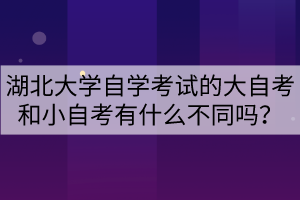 湖北大學(xué)自學(xué)考試的大自考和小自考有什么不同嗎？