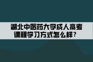 湖北中醫(yī)藥大學(xué)成人高考課程學(xué)習(xí)方式怎么樣？