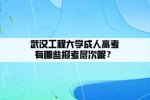 武漢工程大學(xué)成人高考有哪些報(bào)考層次呢？