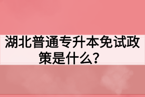 湖北普通專升本免試政策是什么？