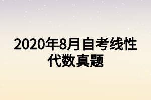 2020年8月自考線性代數(shù)真題