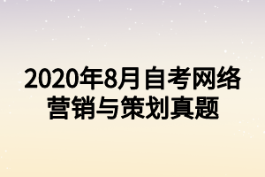 2020年8月自考網(wǎng)絡(luò)營(yíng)銷(xiāo)與策劃真題