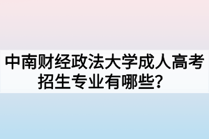 中南財(cái)經(jīng)政法大學(xué)成人高考招生專業(yè)有哪些？