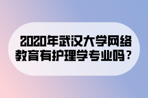 2020年武漢大學(xué)網(wǎng)絡(luò)教育有護(hù)理學(xué)專業(yè)嗎？