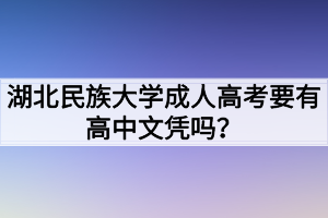 湖北民族大學成人高考要有高中文憑嗎？