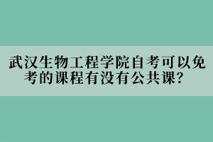 武漢生物工程學(xué)院自考可以免考的課程有沒有公共課？