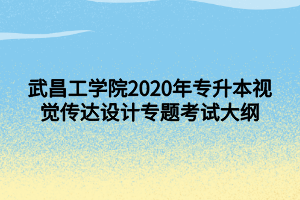 武昌工學(xué)院2020年專升本視覺(jué)傳達(dá)設(shè)計(jì)專題考試大綱