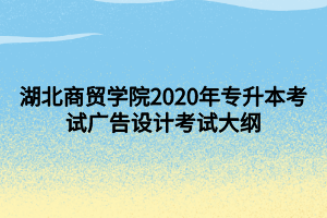 湖北商貿(mào)學(xué)院2020年專升本考試廣告設(shè)計考試大綱