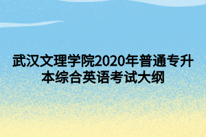 武漢文理學(xué)院2020年普通專升本綜合英語考試大綱