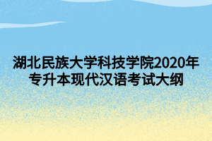 湖北民族大學(xué)科技學(xué)院2020年專升本現(xiàn)代漢語(yǔ)考試大綱