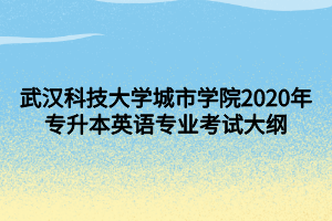 武漢科技大學(xué)城市學(xué)院2020年專升本英語(yǔ)專業(yè)考試大綱