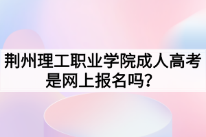 荊州理工職業(yè)學(xué)院成人高考是網(wǎng)上報(bào)名嗎？