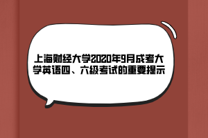 上海財(cái)經(jīng)大學(xué)2020年9月成考大學(xué)英語四、六級(jí)考試的重要提示