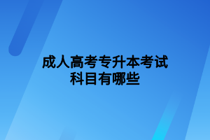 成人高考專升本考試科目有哪些