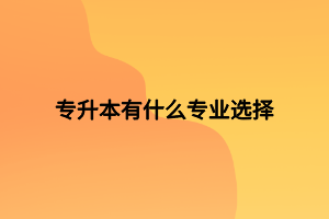 專升本有什么專業(yè)選擇