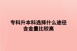 ?？粕究七x擇什么途徑含金量比較高