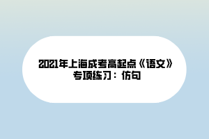 2021年上海成考高起點《語文》專項練習：仿句