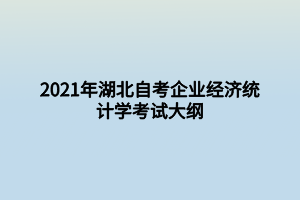 2021年湖北自考企業(yè)經(jīng)濟統(tǒng)計學考試大綱