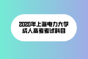 2020年上海電力大學(xué)成人高考考試科目