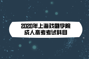 2020年上海戲劇學院成人高考考試科目