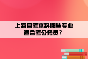 上海自考本科哪些專業(yè)適合考公務員？