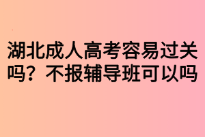 湖北成人高考容易過(guò)關(guān)嗎？不報(bào)輔導(dǎo)班可以嗎