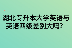 湖北專(zhuān)升本大學(xué)英語(yǔ)與英語(yǔ)四級(jí)差別大嗎？