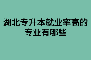 湖北專升本就業(yè)率高的專業(yè)有哪些？