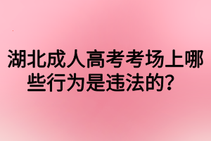 湖北成人高考考場(chǎng)上哪些行為是違法的？