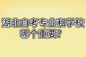 湖北自考專業(yè)和學校哪個重要？