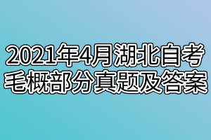 2021年4月湖北自考毛概部分真題及答案