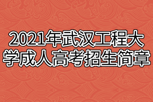 2021年武漢工程大學(xué)成人高考招生簡章