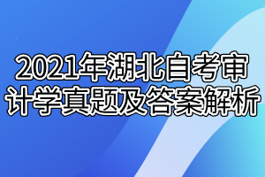 2021年湖北自考審計學真題及答案解析