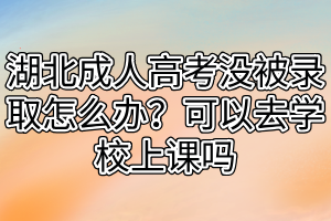 湖北成人高考沒被錄取怎么辦？可以去學(xué)校上課嗎