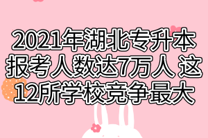 2021年湖北專升本報考人數(shù)達7萬人 這12所學(xué)校競爭最大