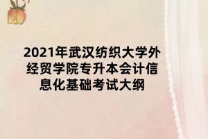 2021年武漢紡織大學外經(jīng)貿學院專升本會計信息化基礎考試大綱