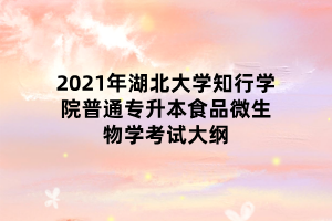 2021年湖北大學(xué)知行學(xué)院普通專(zhuān)升本食品微生物學(xué)考試大綱