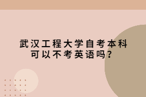 武漢工程大學(xué)自考本科可以不考英語嗎？