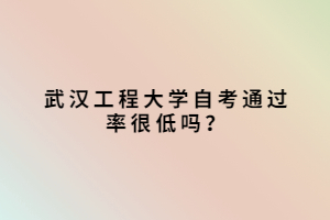 武漢工程大學自考通過率很低嗎？