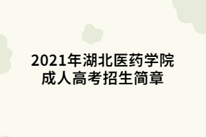 2021年湖北醫(yī)藥學院成人高考招生簡章 (1)