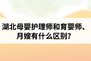 湖北母嬰護(hù)理師和育嬰師、月嫂有什么區(qū)別？