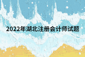 2022年湖北注冊會(huì)計(jì)師試題一