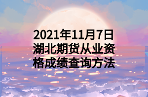 2021年11月7日湖北期貨從業(yè)資格成績查詢方法 (1)