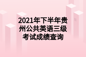 2021年下半年貴州公共英語三級(jí)考試成績(jī)查詢