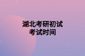 湖北考研初試考試時間