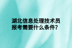 湖北信息處理技術(shù)員報(bào)考需要什么條件？