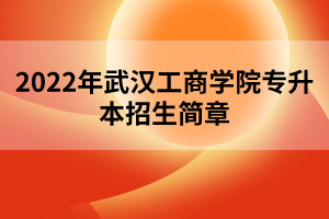 2022年武漢工商學(xué)院專升本招生簡章