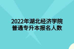 2022年湖北經(jīng)濟(jì)學(xué)院普通專升本報名人數(shù)